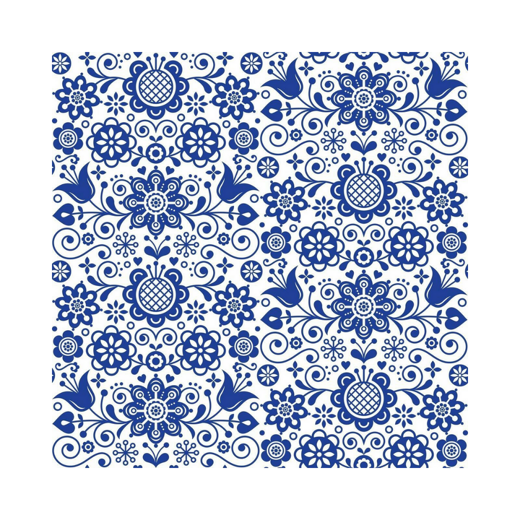 Blue Glass Ornate - Rice Decoupage Paper