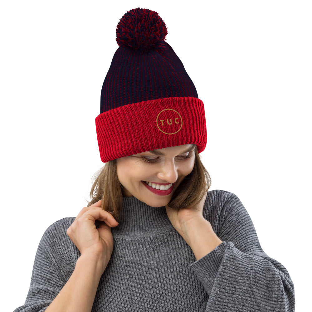 T U C Pom-Pom Beanie